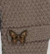 Women's Arm Warmer with Butterfly Accent Button Beige
